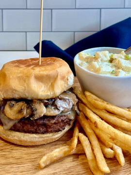 Archibald's Mushroom Swiss Hamburger