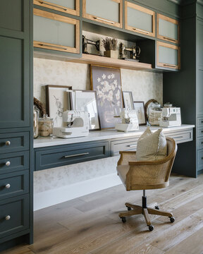 Down to Earth Projects | Utah Valley Parade at The Legacy at Meadow Ridge - sewing nook with sewing machines and cabinets 