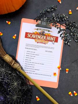Gardner Village Witch Displays - scavenger hunt form 