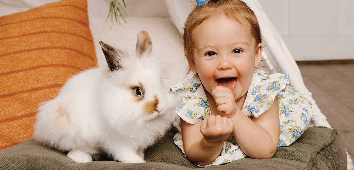 camera shy bunny photos with a baby