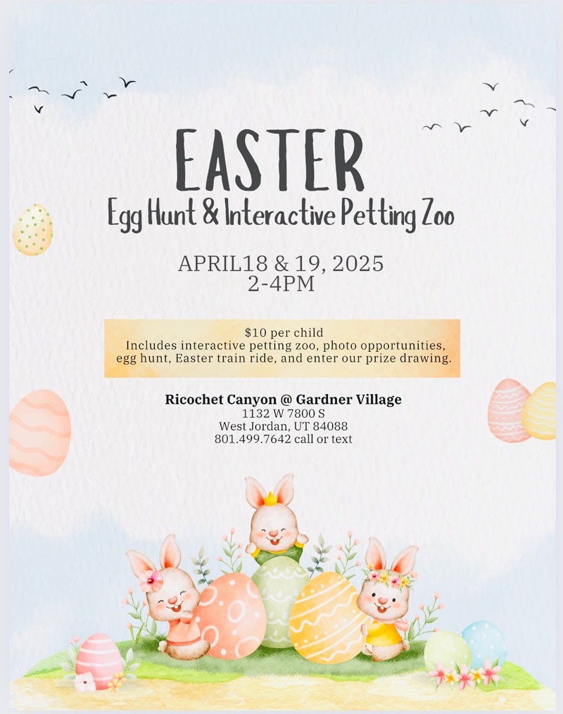 easter egg hunt and petting zoo